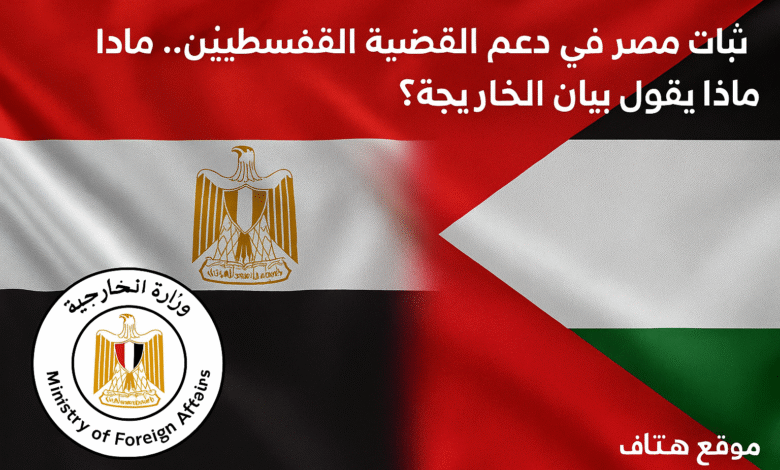 دعم مصر لفلسطين كما أكدت عليه وزارة الخارجية المصرية في بيان رسمي